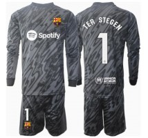 Barcelona Ter Stegen #1 Bramkarskie Koszulka Trzecia dzieci 2024-25 Długi Rękaw (+ krótkie spodenki)